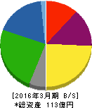 チタン工業 貸借対照表 2016年3月期 チタン工業 貸借対照表 2016年3月期