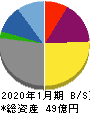 ベステラ 貸借対照表 2020年1月期