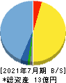 Ridge-i 貸借対照表 2021年7月期 Ridge-i 貸借対照表 2021年7月期
