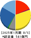 丹青社 貸借対照表 2025年1月期 丹青社 貸借対照表 2025年1月期