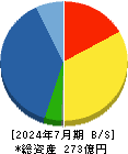 ノバック 貸借対照表 2024年7月期