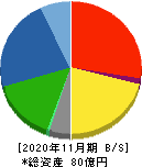 川崎地質 貸借対照表 2020年11月期