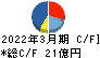 日本ピグメント キャッシュフロー計算書 2022年3月期