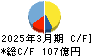 大同メタル工業 キャッシュフロー計算書 2025年3月期
