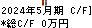 川口化学工業 キャッシュフロー計算書 2024年5月期