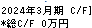 誠建設工業 キャッシュフロー計算書 2024年3月期